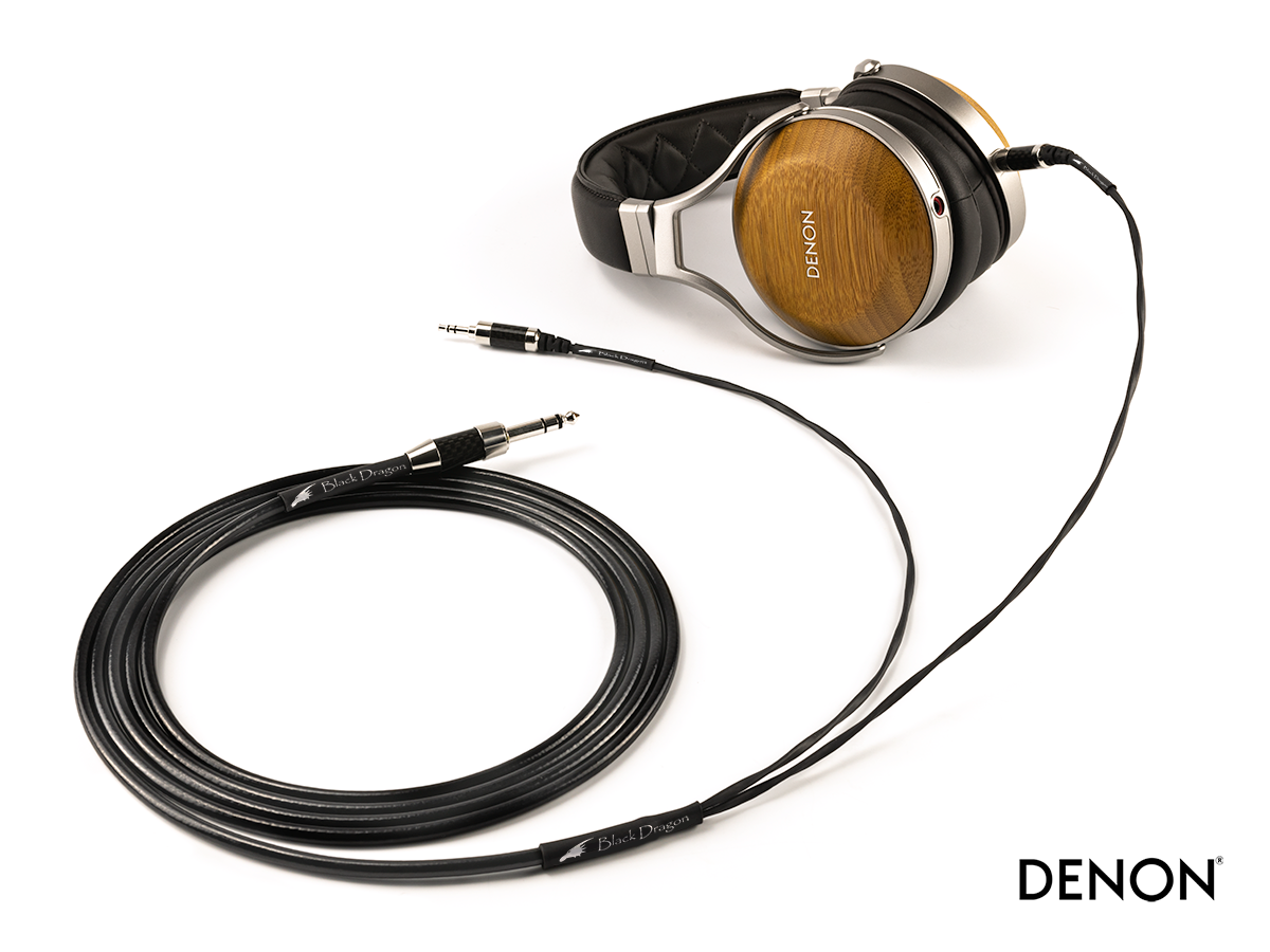 Black Dragon Premium Cable for Denon headphones | Moon Audio
