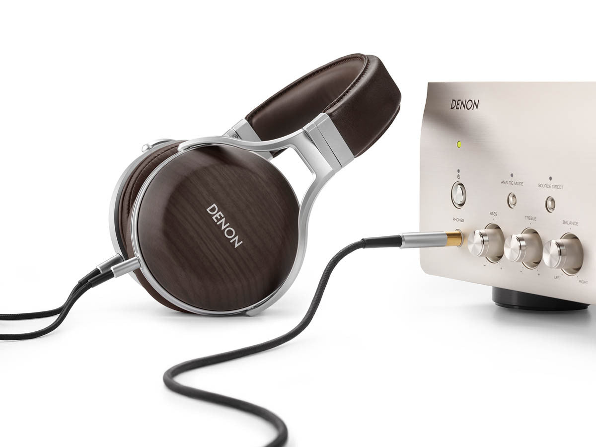 DENON AH-D5200 headphones with Zebrawood cups