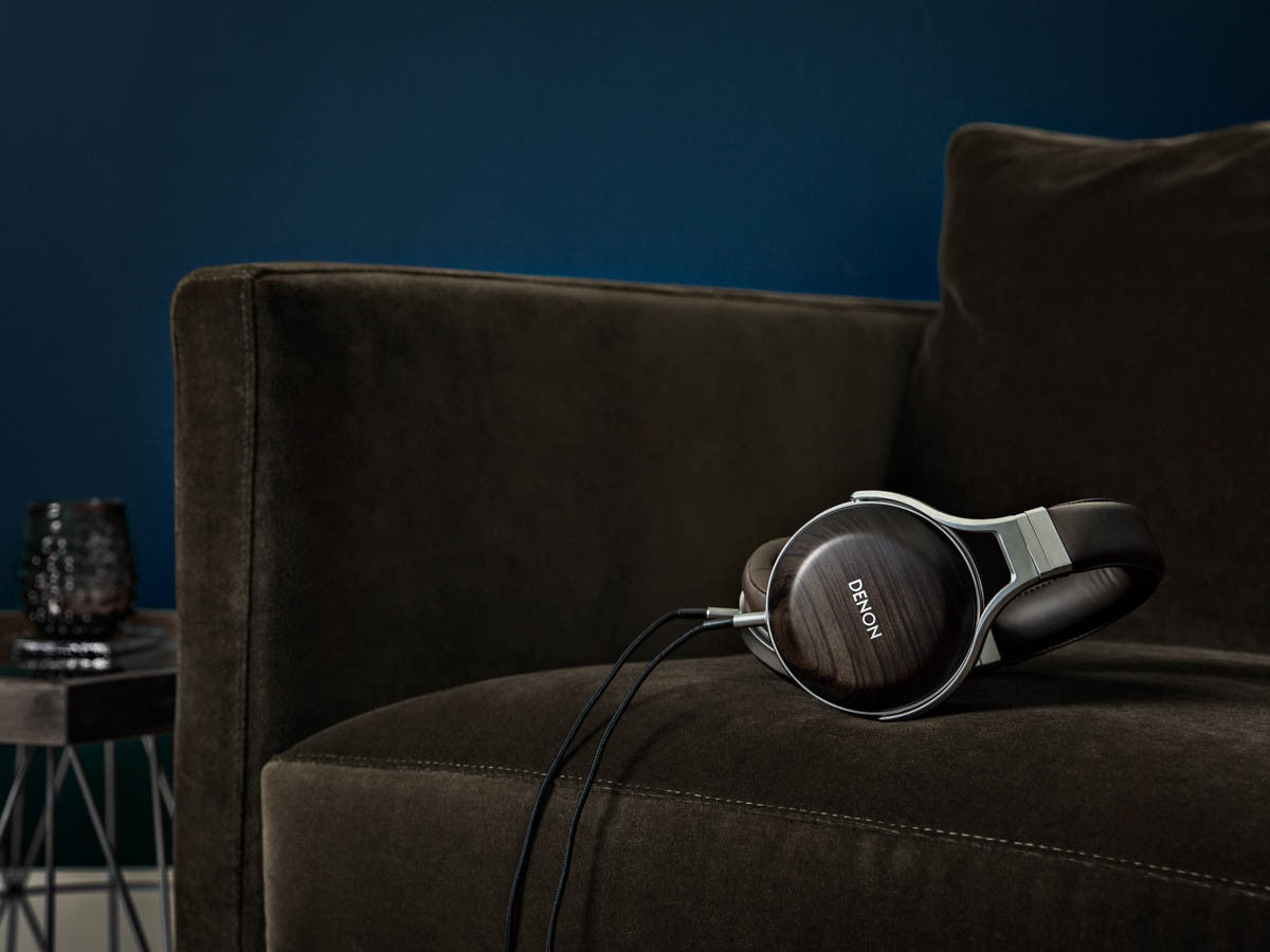 DENON AH-D5200 headphones with Zebrawood cups