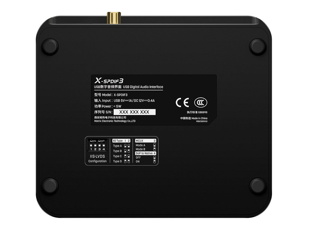 Matrix Audio X-SPDIF 3 USB Interface Bottom