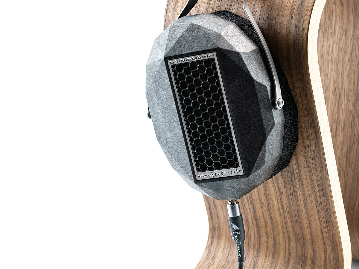 Raal CA-1a Headphones up close with Black Dragon Headphone Cable