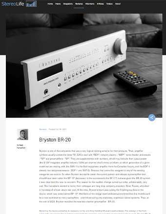 Bryston BR-20 Stereolife Review