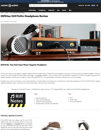 HiFiMan SUSVARA Headphone Moon Audio Review