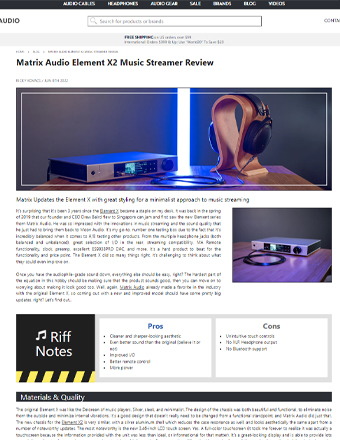 Matrix Audio Element X2 Music Streamer Review