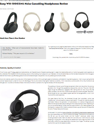 Sony WH-1000XM4 Noise Cancelling Headphones Review Moon Audio